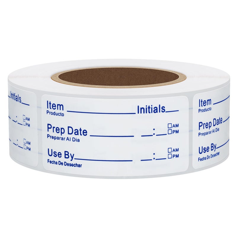 Hybsk 500pcs Freezer Labels for Food Storage Removable FIFO Use by Food Preparation Stickers Prep Date 1 x 2 Inch Labels (Dark Blue Font) - Image 1